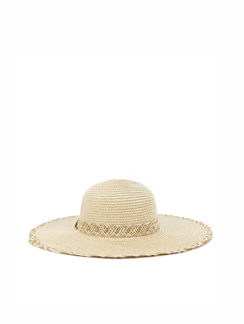Chapeau en paille à chaîne